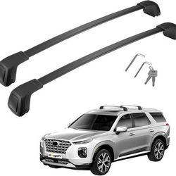 NEW Roof Rack Cross Bars 2019-2024 Hyundai Palisade SE SEL XRT Limited Lockable Aluminum Crossbar Roof Basket Cargo Bag Kayak Bike Skiboard Luggage Ra