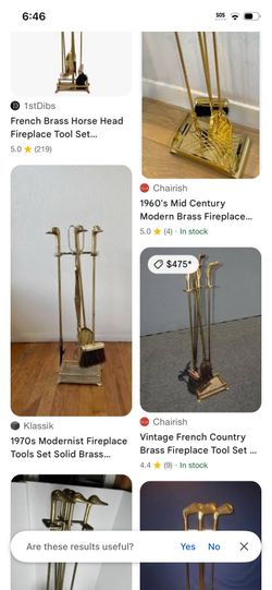 Vintage fireplace tools horse head