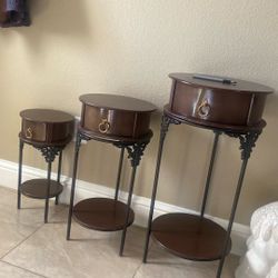 Little Round Brown Table For Decoration 28” 23” 18 Inches Tall 