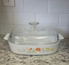 Corningware A-10-B Wildflower Casserole Dish 10x10x2