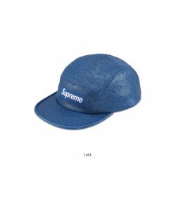 Supreme Ostrich Embossed Leather GORE-TEX Camp Cap 'Blue'