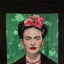 Art Graphic FRIDA Print T-Shirt (Men's XL, Black, Cotton)
