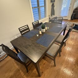 Belfort Dining Table w Leaf + 6 Chairs