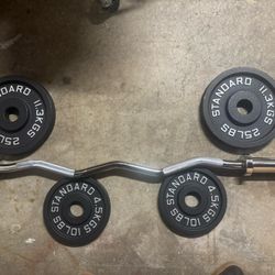 Olympic Weight Set 70 Lbs+ New Bar