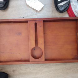 Wood Tray With Beverage Slot