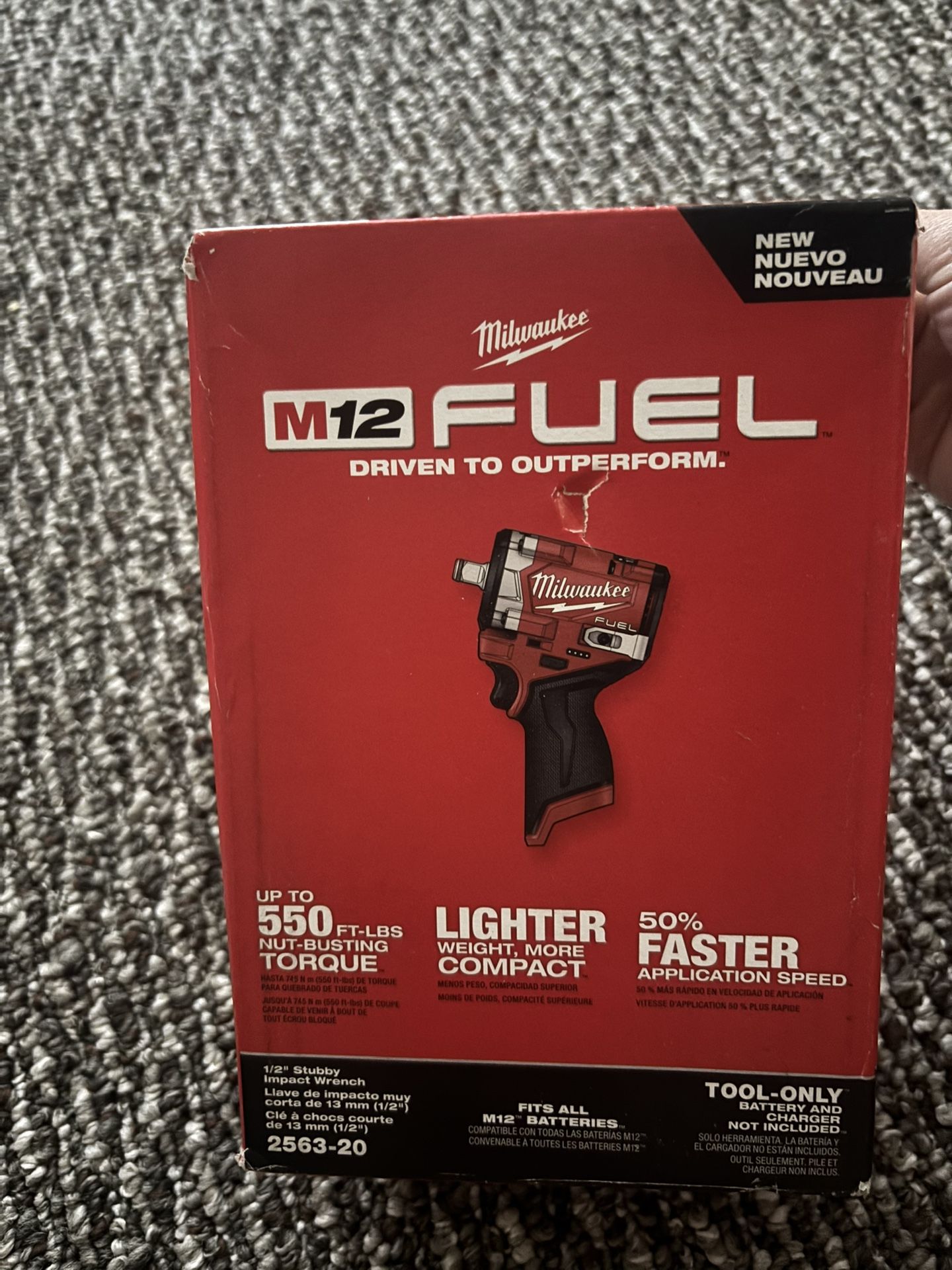 Milwaukee M12 FUEL 12V Lithium lon Brushless Cordless Stubby 1/2 in. Impact Wrench (Tool Only)