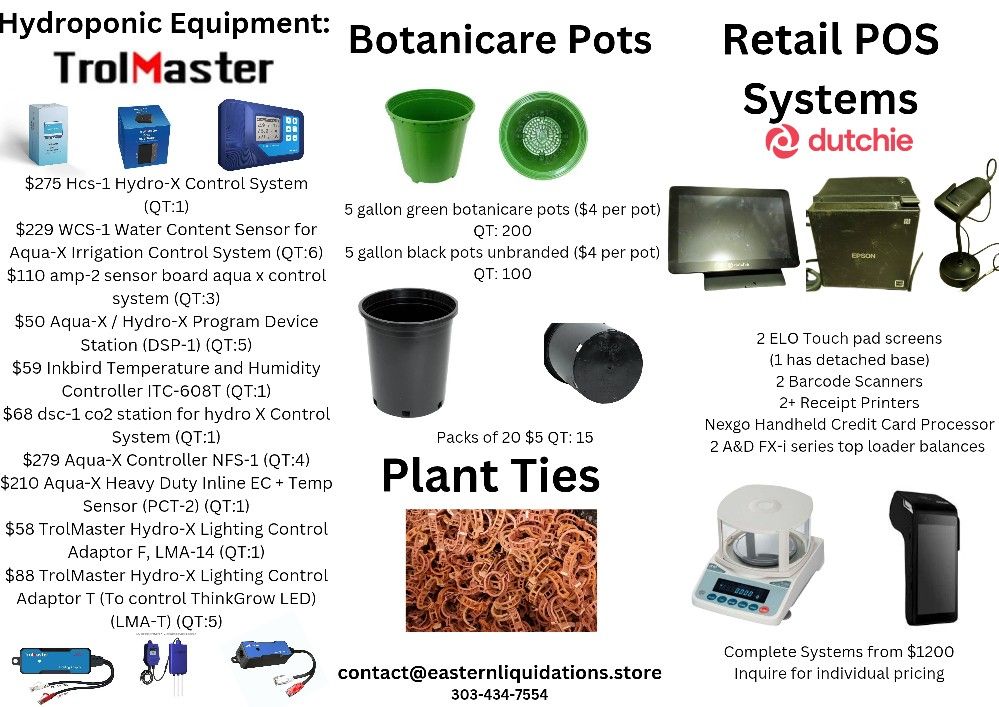 Cannabis GROW and DISPENSARY equipment