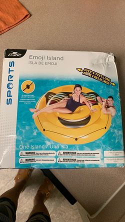 Inflatable Floatie Pool Water Vinyl Blow Up Emoji Island
