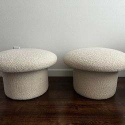 Mushroom Stools $80 Each (Cream, 2 Available) 