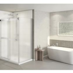 Clear glass shower cabin