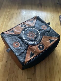 Moroccan leather floor cushion