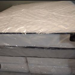Cali King And Box Spring In Plastic 