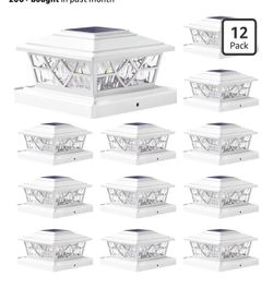 Solar Post Lights Outdoor 12 Pack
