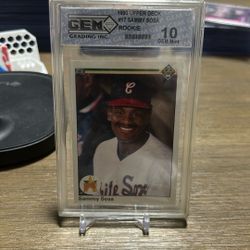 Sammy Sosa 1990 Upper Deck Wrong Birthdate ERROR ROOKIE CARD GEM MINT 10