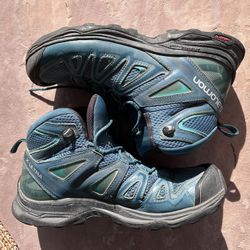 Salomon X Ultra Women's Mid Teal Hiking Boots, Size 8.5