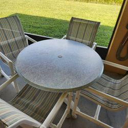 Outdoor Table & 4 Chairs Set