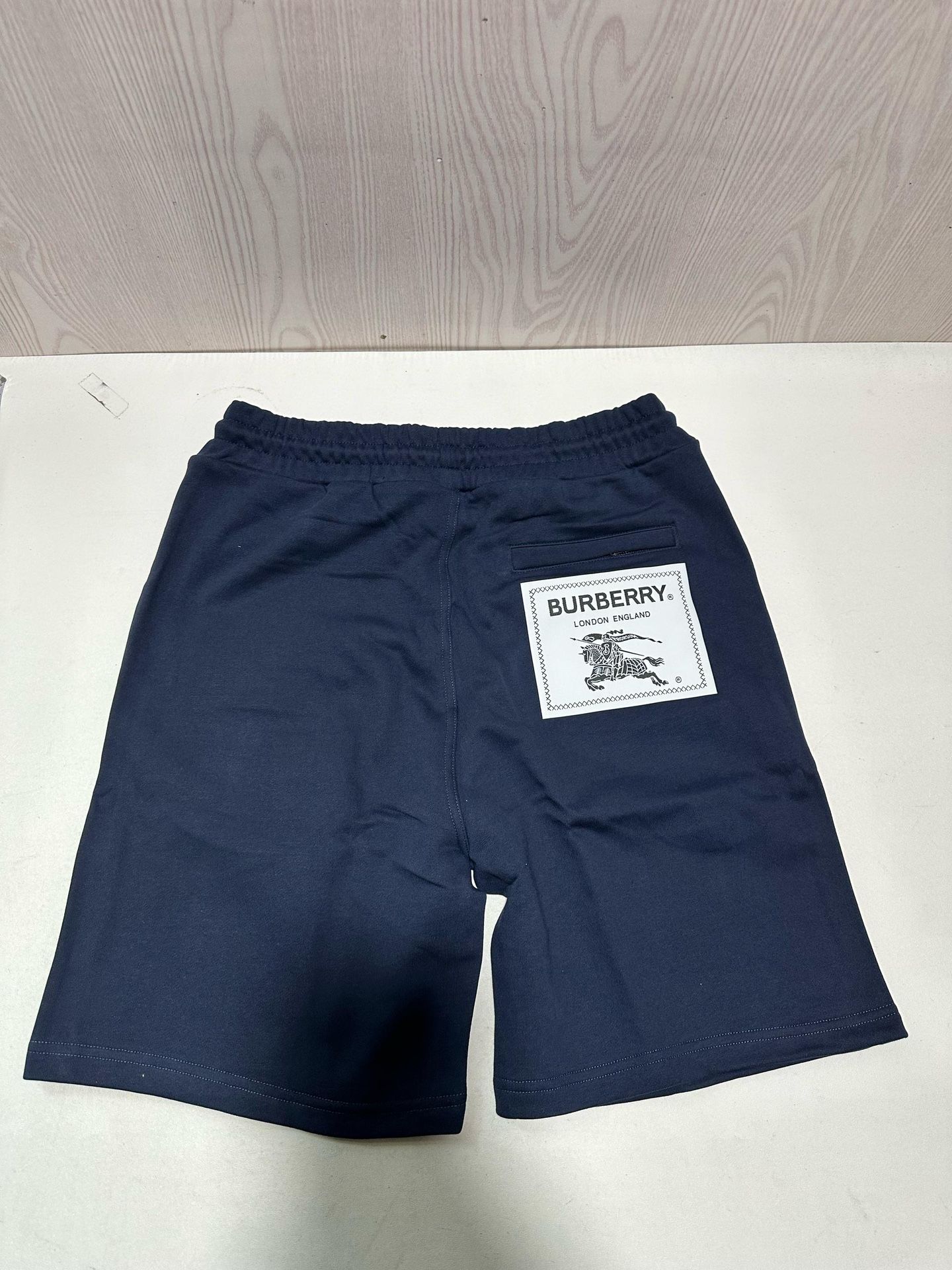 Burberry Navy Logo Patch Shorts (Size L)