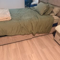 Queen Size Bed  2 Storage Drawers