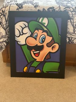 Black framed Luigi picture