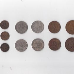 12 Piece Vintage Assortment of Coins from Mexico