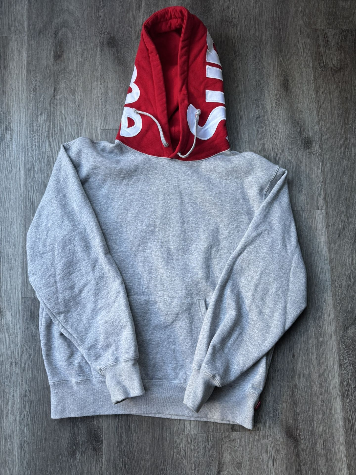Supreme Contrast Hooded Sweatshirt Heather Grey