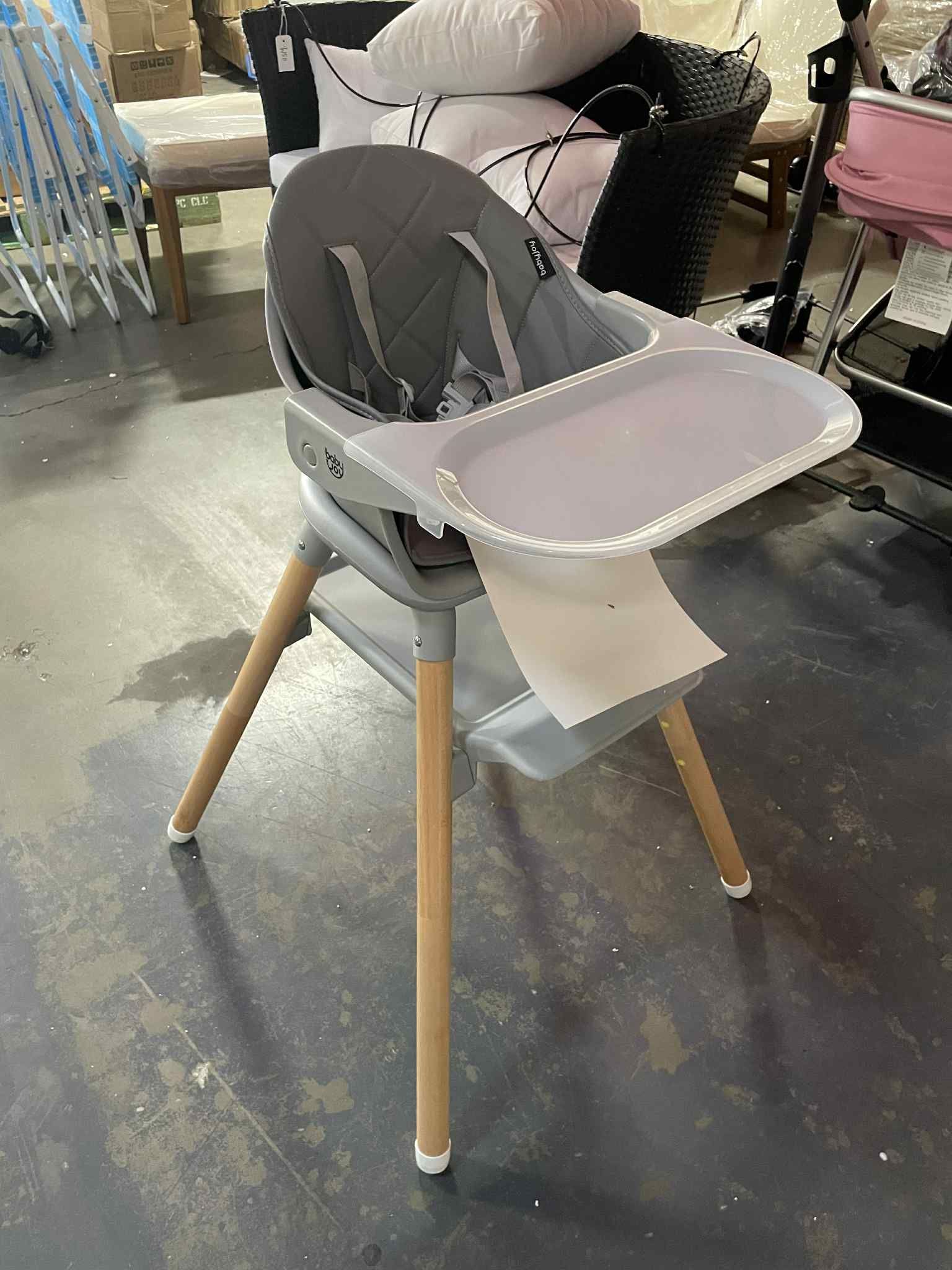 New 6 in 1 Baby High Chair, Convertible Wooden High Chairs/Booster Seat for Babies and Toddlers
