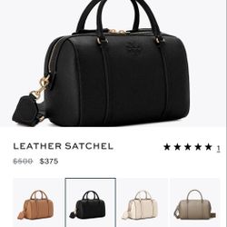 ♥️Tory Burch Black Leather Satchel 100% ( N E W ! )♥️