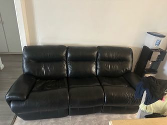 Black leather couches