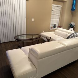 White leather Couch