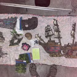 Aquarium Decorations Sunken Ships Fish Tank Decor 