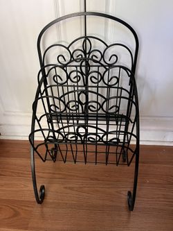 Vintage Wrought Iron Magazine Rack 13x11x11 $35 OBO