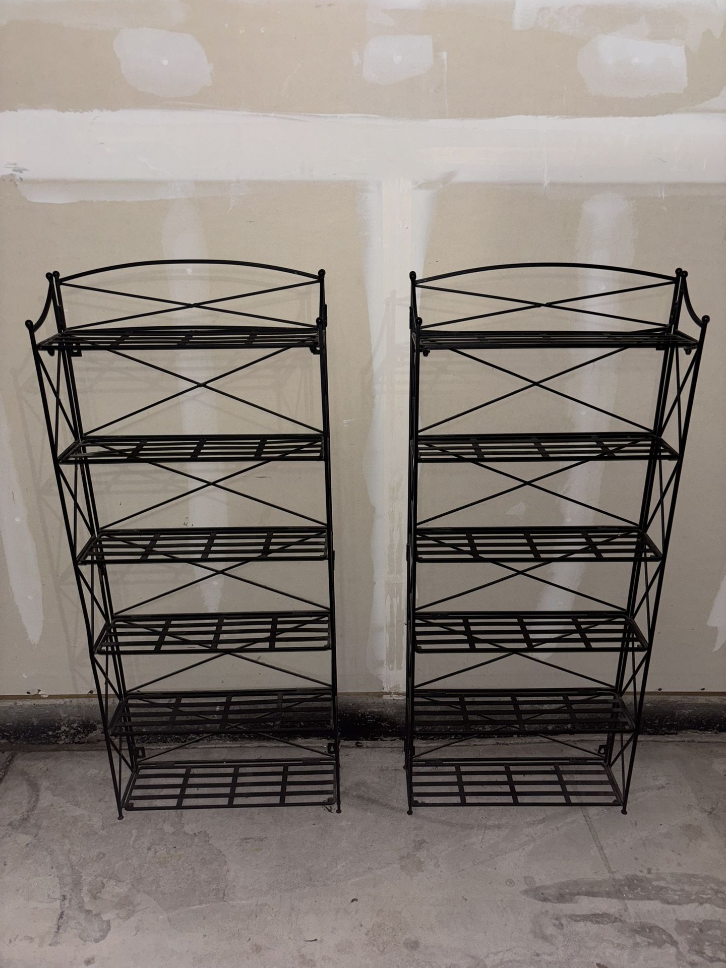 Black Metal Shelves (Two)