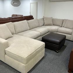 Furniture- 4 Pc Heavenly Fabric Sectional With A Chaise- Radley