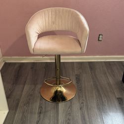 Pink Swivel Vanity Chair 