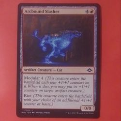 MTG 2021 Arcbound Slasher Artifact Creature Cat #111 Campbell White MH2 Magic The Gathering Card Game Wizards Of The Coast Collectible