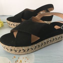 Black Espadrilles , Size 6