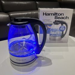 New In Box Hamilton Beach 1 Liter Hot Water Boiler Boiling Kettle Coffee Tea Maker Auto Shutoff 