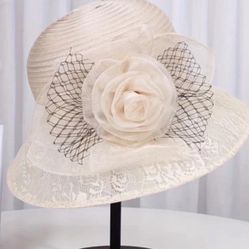 Wild Floral Beige Sun Hat For Women 