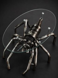🕷️ One-of-a-Kind Scrap Metal Spider Coffee Table 🕷️