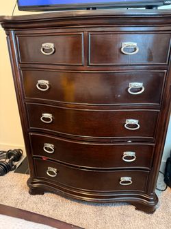 Dark Cherry Wood Chest of Drawers