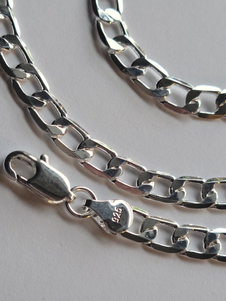 24" Solid .925 Sterling Silver Cuban Link Chain Necklace (6mm Thick)