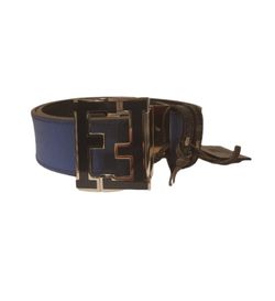 Fendi women or men blue fade / blue reversible belt size 90
