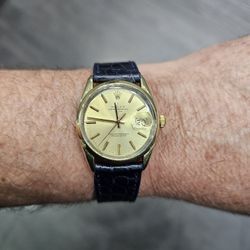 1973 Rolex Oyster Perpetual Date 1550 Gold Shell Automatic 