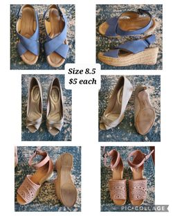 Women's Size 8.5 Heels And Wedges
