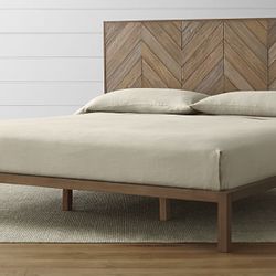 Crate & Barrel Chevron Queen Bed