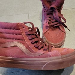Burgundy VANS - Worn Once. Clean Size 7 W