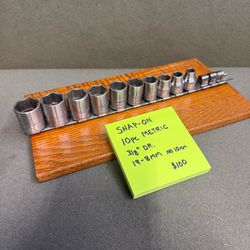 Snap-on 10pc Metric Shallow Socket Set, 8-19mm 3/8 drive