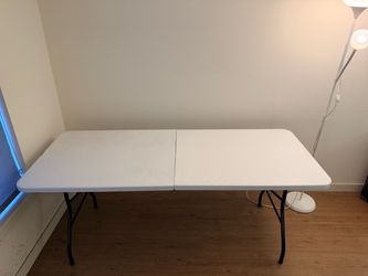 6-Foot Long Folding Table White