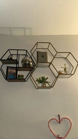 Hexagon Wall Shelf Decor