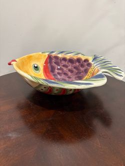 Vintage Tabletops Unlimited "Under the Sea" Ceramic Fish Serving Bowl 🐟✨